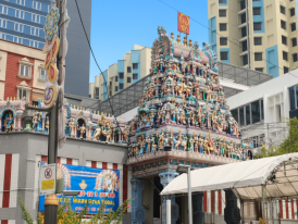 Gopuram of Sri Veeramakaliamman Temple over Serangoon Road