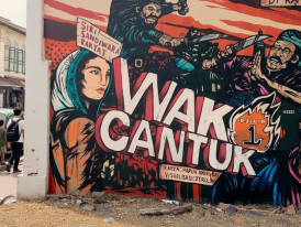 Local street art on a wall. Mural by Zero RSCLS