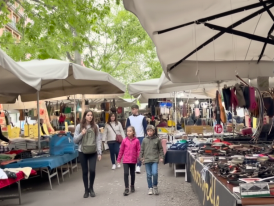 Flea market and stalls in Via Padova