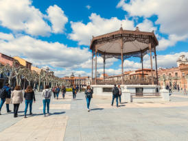 Renaissance courtyards in Alcalá de Henares, birthplace of Cervantes
