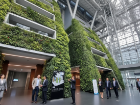 Multi-story vertical garden inside Seoul City Hall
