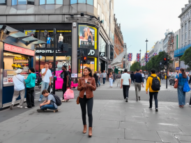 People shopping on Oxford Street 