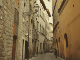 Narrow Florence street where wonders can happen