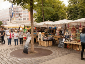 Morning market scene at Wiener Platz in Haidhausen
