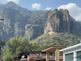 View of Tepoztlán's jagged volcanic cliffs