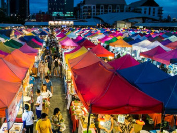 Shop at a night market Shop at a night market