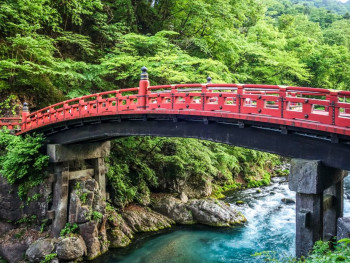 Shinkyo Bridge with beautful greenery in the background
