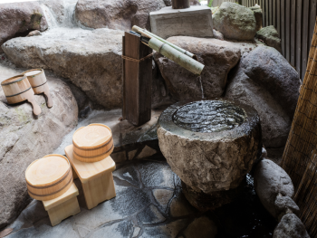 Japanes hot spring water feature Japanes hot spring water feature