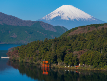 View of Mt Fuji from Lake Ashi, Hakone View of Mt Fuji from Lake Ashi, Hakone