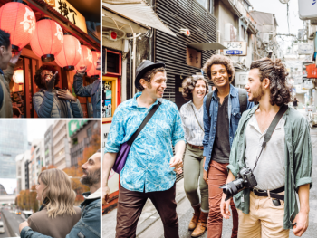 Tourists embarking on a private tour with a private gui