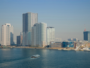 Toyosu city from the bay, Japan