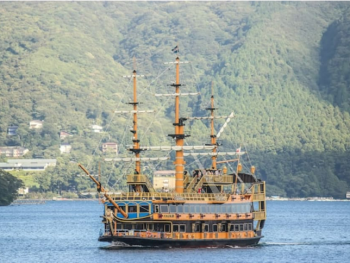 Boat cruise on Lake Ashi, Hakone, Japan Boat cruise on Lake Ashi, Hakone, Japan
