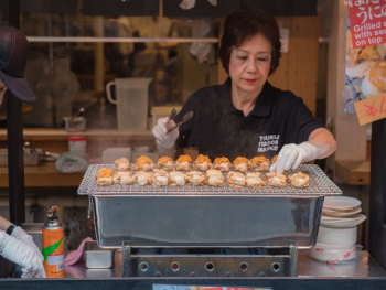 Amazing lady cooking some traditional Japanese food, Ja Amazing lady cooking some traditional Japanese food, Ja