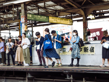 People waiting to embark their day trip from Shinjuku S People waiting to embark their day trip from Shinjuku S