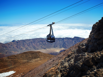 Cable car up Mount Fuji, Japan Cable car up Mount Fuji, Japan