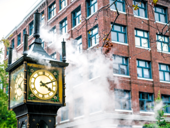 See the Gastown Steam Clock