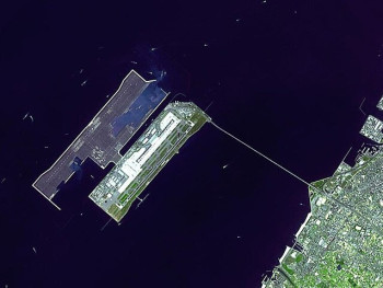 Aerial view of Kansai International Airport on its artificial island photo by NASA Earth Observatory on Wikicommons Aerial view of Kansai International Airport on its artificial island photo by NASA Earth Observatory on Wikicommons