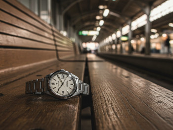A watch lying on a Hiroshima station bench A watch lying on a Hiroshima station bench