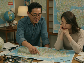 CU host and guest customizing a route on a map CU host and guest customizing a route on a map