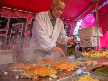 Grilled street food at a night stall Grilled street food at a night stall