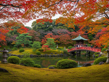 Osaka Garden in summer and autumn Osaka Garden in summer and autumn