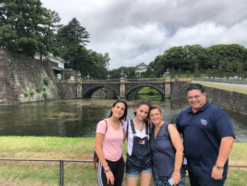Guide and guest at Imperial Palace garden. Guide and guest at Imperial Palace garden.