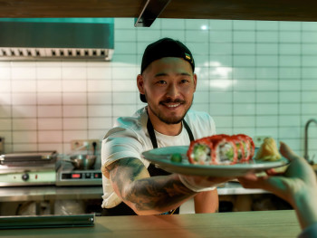 Sushi chef preparing fresh rolls Photo by Wyron A on Unsplash Sushi chef preparing fresh rolls Photo by Wyron A on Unsplash