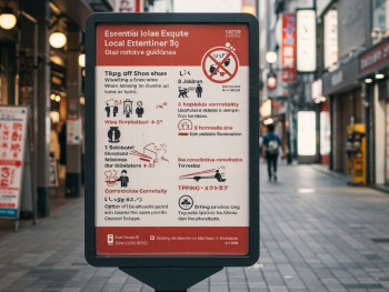 Sign showing local etiquette rules Sign showing local etiquette rules