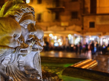 Ancient sculptures displayed in the Renaissance courtyard of Palazzo Altemps near Piazza Navona in central Rome Ancient sculptures displayed in the Renaissance courtyard of Palazzo Altemps near Piazza Navona in central Rome