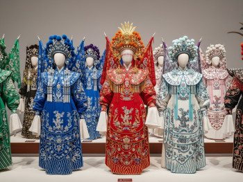 Gallery displaying traditional opera costumes Gallery displaying traditional opera costumes