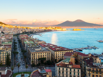 Evening walk in Sorrento’s Villa Comunale with Bay of Naples views Evening walk in Sorrento’s Villa Comunale with Bay of Naples views