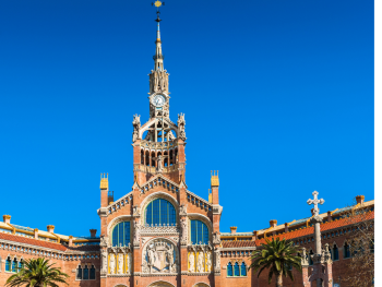 Clock tower of the Hospital de Sant Pau Clock tower of the Hospital de Sant Pau