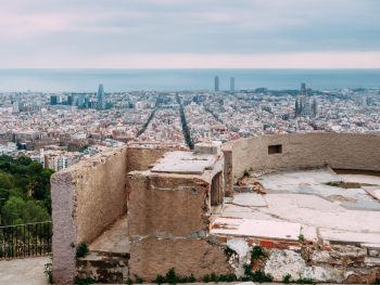 A panoramic view of Barcelona from Bunkers del Carmel A panoramic view of Barcelona from Bunkers del Carmel