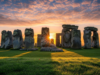 Stone circle at sunrise Stone circle at sunrise
