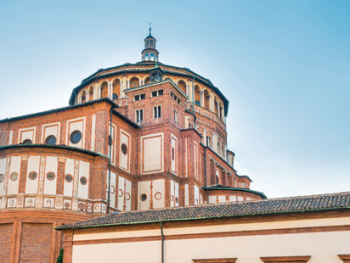 Santa Maria delle Grazie church exterior with Renaissance architecture Santa Maria delle Grazie church exterior with Renaissance architecture
