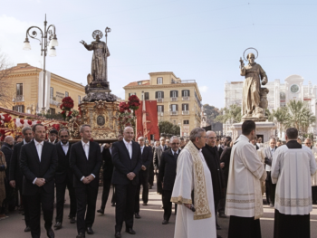 The Sant'Antonino procession through Sorrento streets The Sant'Antonino procession through Sorrento streets