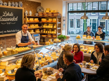 Local cheese shop in Amsterdam offering a variety of Dutch cheeses for tasting Local cheese shop in Amsterdam offering a variety of Dutch cheeses for tasting