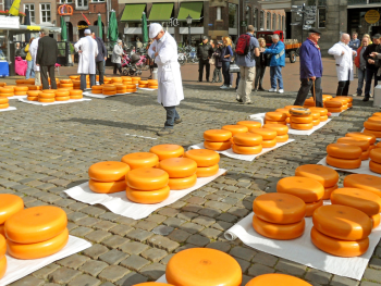 Locals prepping in Alkmaar square for the for the auction to begin Locals prepping in Alkmaar square for the for the auction to begin