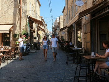 Quiet Bairro Alto streets with charming cafés and vintage shops during the day Quiet Bairro Alto streets with charming cafés and vintage shops during the day