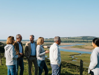 Cuckmere Valley meanders towards the sea Cuckmere Valley meanders towards the sea