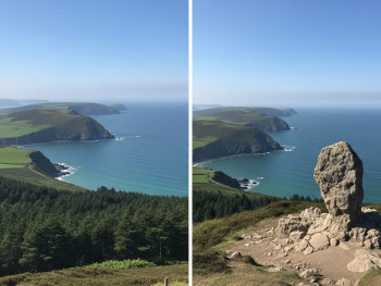 Views from Little Sugar Loaf over Bray Head and the Irish Sea with woodland below Views from Little Sugar Loaf over Bray Head and the Irish Sea with woodland below