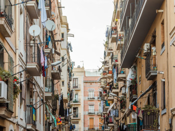 Narrow street in lower Raval Narrow street in lower Raval