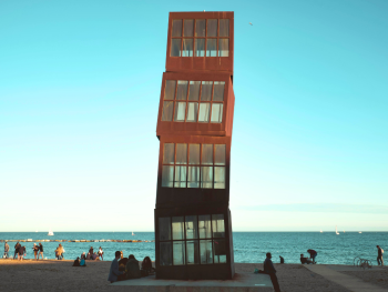 Barceloneta beach with the l’Estel Ferit (‘the Wounded Star’) by Rebecca Horn Barceloneta beach with the l’Estel Ferit (‘the Wounded Star’) by Rebecca Horn