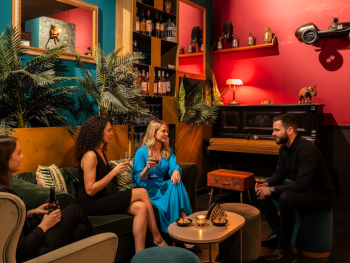 Cozy late night at Cornelia Cocktail Bar with locals talking Cozy late night at Cornelia Cocktail Bar with locals talking