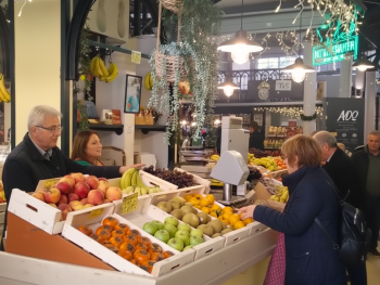 Mercado de Campo de Ourique with fresh produce and lively atmosphere Mercado de Campo de Ourique with fresh produce and lively atmosphere