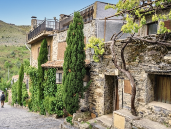 The quiet slate streets of Patones de Arriba, nestled in the Guadarrama Mountains