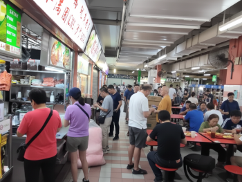 Chinatown Complex with bustling hawker stalls