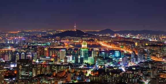Seoul skyline at night 