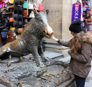 Rub the nose of the Porcellino