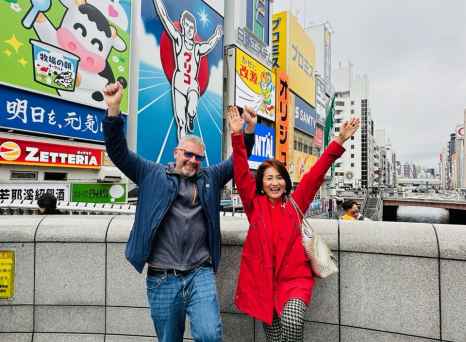 Striking the Famous Glico Pose!